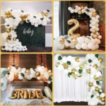 White Gold Party Theme Balloon Garland Set Birthday Wedding Decoration Balloon Set - Image 4
