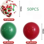 1 Set Christmas Red Green Confetti Balloon Set Merry Christmas Christmas Party Decorations - Image 3