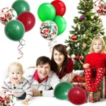 1 Set Christmas Red Green Confetti Balloon Set Merry Christmas Christmas Party Decorations - Image 4