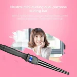 LCD Conical Curling Iron Single Tube Ceramic Glaze Pear Flower Cone - Image 9