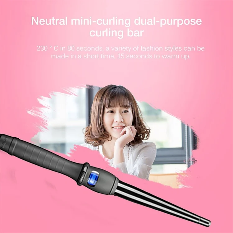 TBD054167802_8.webp LCD Conical Curling Iron Single Tube Ceramic Glaze Pear Flower Cone - Image 9
