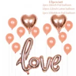 1 Set LOVE Aluminum Foil Balloon Decoration Set Wedding Wedding Wedding Venue Layout Balloons, Style:LOVE + 2 Heart Shape + 5 Sequins 5 Latex - Image 4