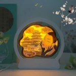 Chinese Style Paper Carving Lamp Night Light 3D Personalized Gift Decoration