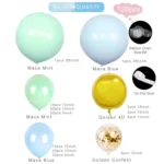 Macaron Green And Blue Balloon Chain Package Birthday Wedding Party Background Wall Decoration Balloon Combination - Image 3