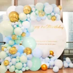 Macaron Green And Blue Balloon Chain Package Birthday Wedding Party Background Wall Decoration Balloon Combination - Image 4