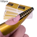 100pcs/pack Professional French Nail Form Tips Nail Art Form Acrylic Tip Gel Nails Sticker Extension Curl Form For Nail Polish Guide