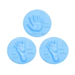 3 PCS Baby Care Air Dry Soft Clay Baby Hand and Foot Inkpad - Image 2