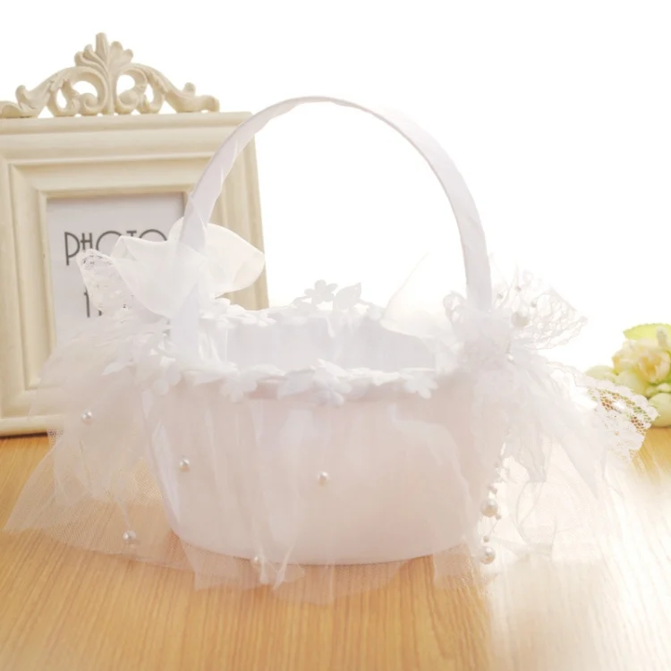 TBD05430128_1.webp Wedding Flower Baskets Lace Diamond Bridal Hand Basket - Image 2