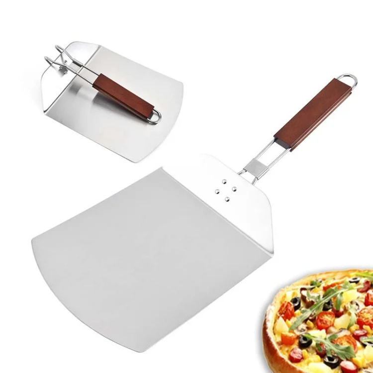 TBD05432836.webp Stainless Steel Folding Pizza Spatula Square Cake Transfer Spatula Baking Tools - Image 1