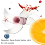 Electrical USB Rechargeable Garlic Mixing Masher Complementary Food Masher Stainless Steel Crushing Garlic Peeling Device Wireless Mini Garlic Cutter - Image 4