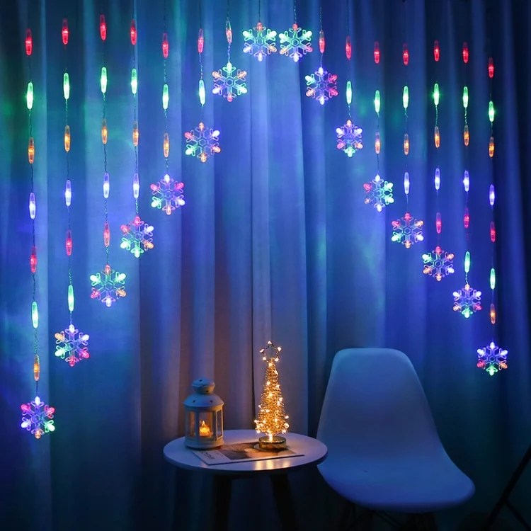 TBD0543462401B.webp LED Inverted V Snowflake Five-Star Decorative Lights Christmas Waterproof String Lights, EU Plug - Image 1