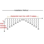 LED Inverted V Snowflake Five-Star Decorative Lights Christmas Waterproof String Lights, EU Plug - Image 3