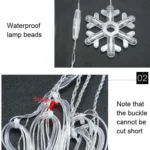 LED Inverted V Snowflake Five-Star Decorative Lights Christmas Waterproof String Lights, EU Plug - Image 4
