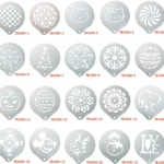 6 PCS Stainless Steel Garland Mold Fancy Coffee Printing Model Coffee Milk Foam Spray Pattern Template Random Style Delivery - Image 4