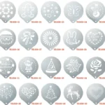 6 PCS Stainless Steel Garland Mold Fancy Coffee Printing Model Coffee Milk Foam Spray Pattern Template Random Style Delivery - Image 5