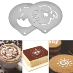 6 PCS Stainless Steel Garland Mold Fancy Coffee Printing Model Coffee Milk Foam Spray Pattern Template Random Style Delivery - Image 7