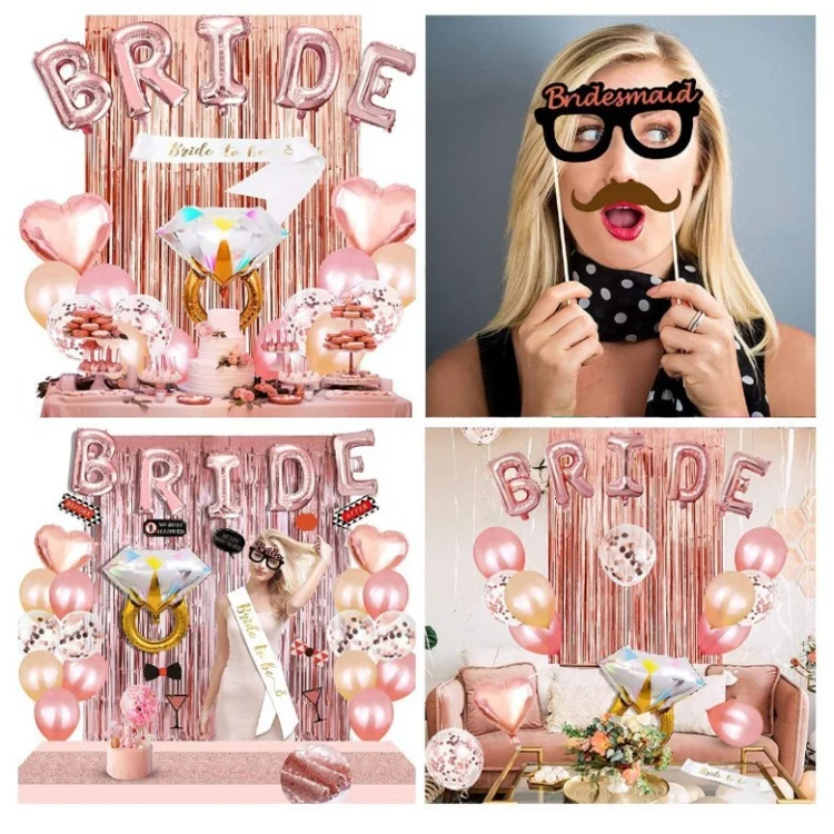 TBD05436632_6.webp Bachelor Girl Party Decoration Set Rose Gold Bridal Party Decoration - Image 7