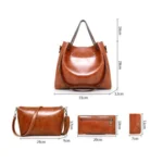 4 in 1 Ladies Retro Handbag Fashion Large Capacity Sub-Diagonal Bucket Bag - Image 8