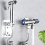 Stainless Steel One-In-Two-Out Multi-Function Three-Way Valve Faucet - Image 9