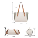 3 in 1 Fashion Simple Lady Diagonal Large Capacity Handbag - Image 7