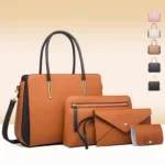 4 In 1 Fashion Color-Block Messenger Handbag Large-Capacity Bag - Image 10
