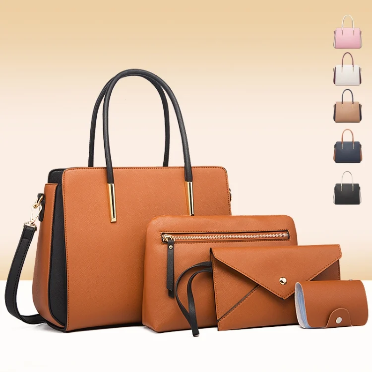 TBD0544323701_B9.webp 4 In 1 Fashion Color-Block Messenger Handbag Large-Capacity Bag - Image 10