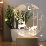 3D Atmosphere Decorative Light Acrylic Inner Carved LED Night Light Creative Girl Table Lamp - Image 5