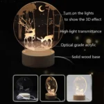 3D Atmosphere Decorative Light Acrylic Inner Carved LED Night Light Creative Girl Table Lamp - Image 2