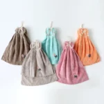 5 PCS Coral Velvet Bowknot Towel Bathroom Hangable Absorbent Towel 35x75cm Random Colour Delivery - Image 3