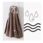 5 PCS Coral Velvet Bowknot Towel Bathroom Hangable Absorbent Towel 35x75cm Random Colour Delivery - Image 5