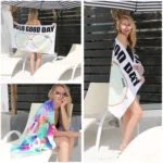Printed Soft Bath Towel Adult Cotton Beach Pad Towel Size: 147x71cm - Image 7