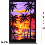 Extra Long Bath Towel Hawaiian Island Style Cotton Beach Cushion Towel 180x105 Cm - Image 2