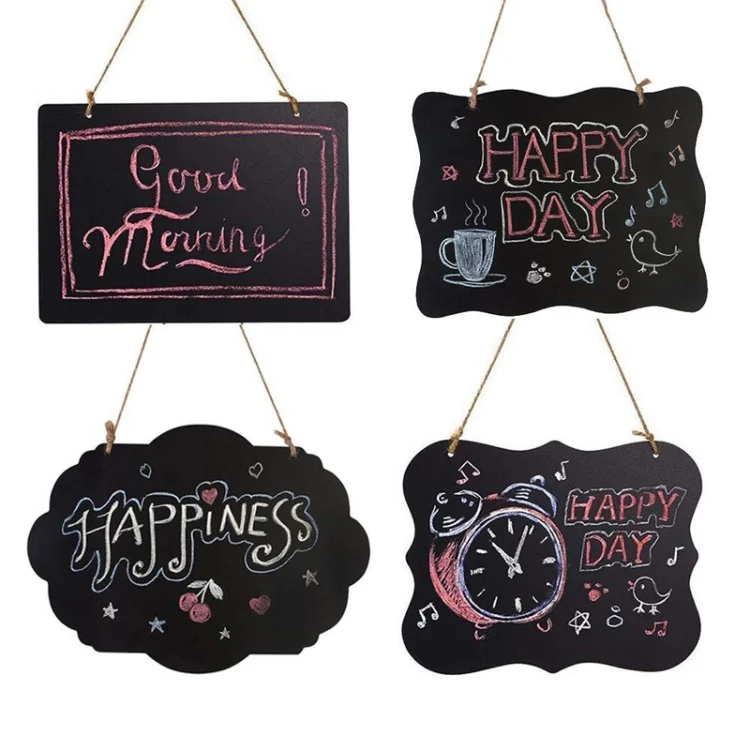 TBD0545188201_B1.webp Double-Sided Lanyard Wooden Small Blackboard Home Decoration Message Simple Listing - Image 2