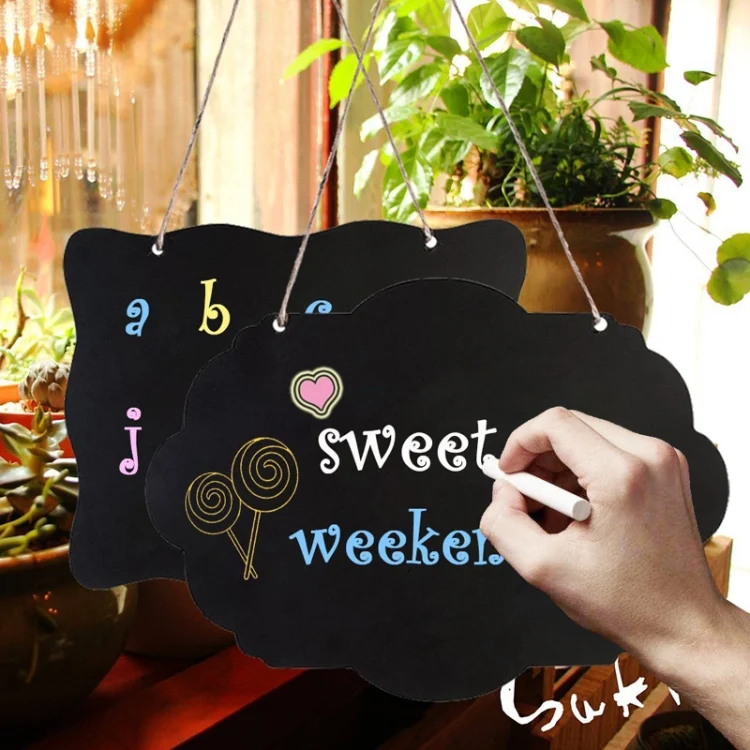 TBD0545188201_B2.webp Double-Sided Lanyard Wooden Small Blackboard Home Decoration Message Simple Listing - Image 3