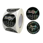 Boutique Packaging Supplies Round Rainbow Silver Laser Stickers
