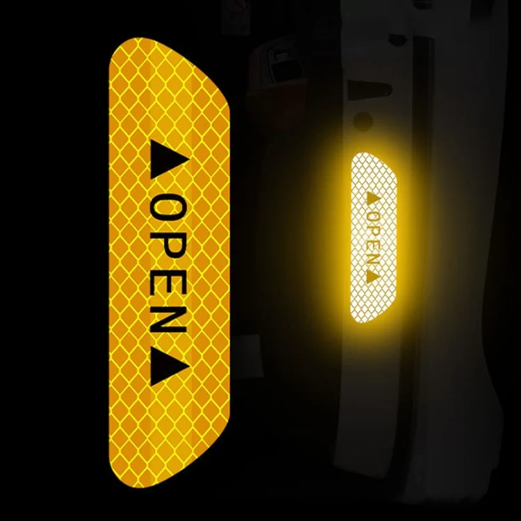 OPEN Reflective Tape Warning Mark Bicycle Accessories Car Door Stickers