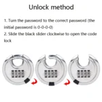 Stainless Steel Password Padlock 304 Waterproof And Rust-Proof Outdoor Courtyard Door Cabinet Lock Round Cake Lock - Image 6
