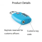 Customs Luggage Lock Overseas Travel Luggage Zipper Lock Plastic TSA Code Lock - Image 4