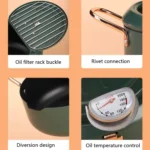 Fryer Pot Household Non-Stick Pan Temperature Control Mini Frying Pot - Image 5