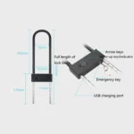 Smart Bluetooth Fingerprint U-Shaped Glass Door Lock Anti-Shear Anti-Theft Lock Extended Outdoor Waterproof U-Shaped Lock - Image 9