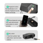 Smart Bluetooth Fingerprint U-Shaped Glass Door Lock Anti-Shear Anti-Theft Lock Extended Outdoor Waterproof U-Shaped Lock - Image 5