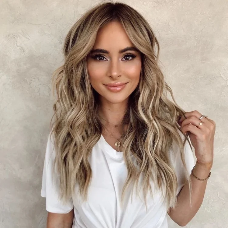Female Mid-point Gradual Long Curly Hair Wig Chemical Fiber Headgear