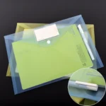 10 in 1 Snap Button Transparent Document Bag A4 Paper Storage Folder File Bag Random Colour - Image 3