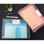 10 in 1 Snap Button Transparent Document Bag A4 Paper Storage Folder File Bag Random Colour - Image 4