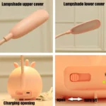 YW2021 Cartoon Cute LED Eye Protection Desk Lamp Student Dormitory Bedroom Folding Reading Desk Lamp - Image 3