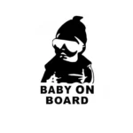 20pcs 14*9CM BABY ON BOARD Cool Rear Reflective Sunglasses Child Car Stickers Warning Decals - Image 2