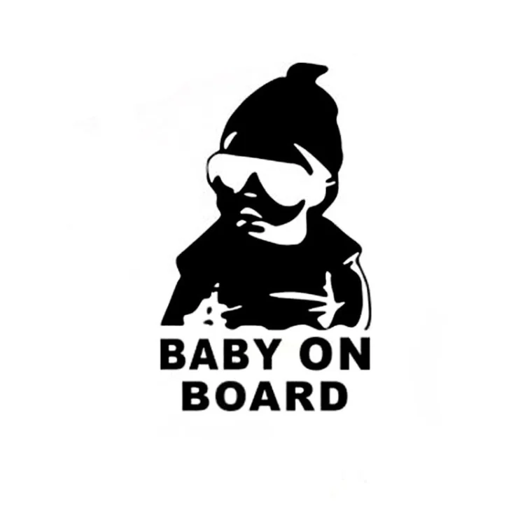 TBD054663701B_1.webp 20pcs 14*9CM BABY ON BOARD Cool Rear Reflective Sunglasses Child Car Stickers Warning Decals - Image 2