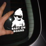 20pcs 14*9CM BABY ON BOARD Cool Rear Reflective Sunglasses Child Car Stickers Warning Decals - Image 3