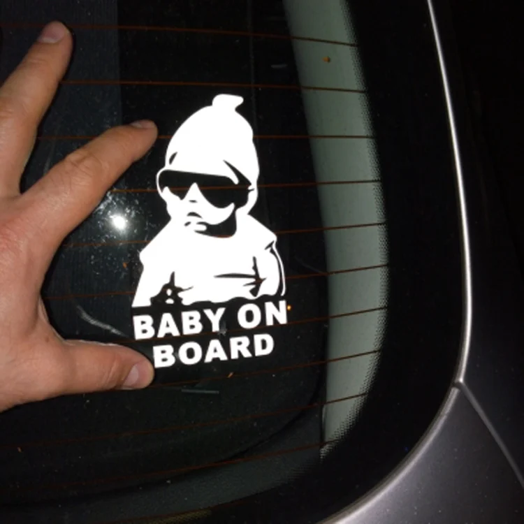 TBD054663701B_2.webp 20pcs 14*9CM BABY ON BOARD Cool Rear Reflective Sunglasses Child Car Stickers Warning Decals - Image 3