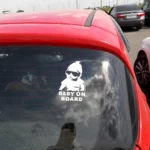 20pcs 14*9CM BABY ON BOARD Cool Rear Reflective Sunglasses Child Car Stickers Warning Decals - Image 4
